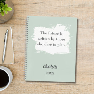 Cuaderno Cita inspiradora verde de sabio
