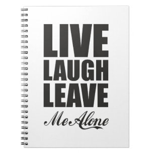 Cuaderno Cita irónica divertida Vive Ríe Déjame en paz Gráf