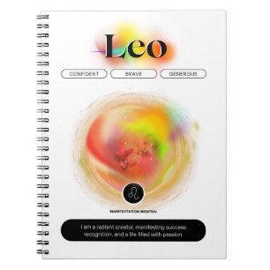 Cuaderno Cita Leo del Rótulo Zodiaco moderno Fuego de ele