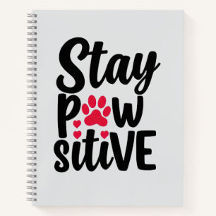 Cuaderno Cita linda de huella de pata de mascota Mantente p