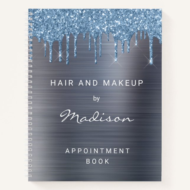 Cuaderno Cita Metalizado cepillado por Purpurina de goteo a (Anverso)