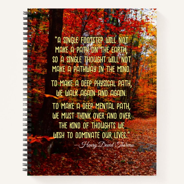 Cuaderno Cita motivacional Autumn Woods New Hampshire (Anverso)