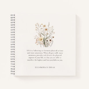 Cuaderno Cita Motivacional de Flores Silvestres Delicadas