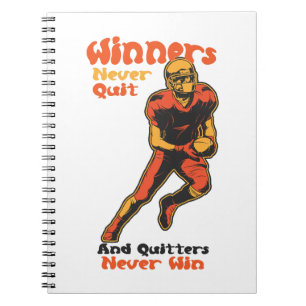 Cuaderno Cita Motivacional de Fútbol: Los Ganadores Nunca A