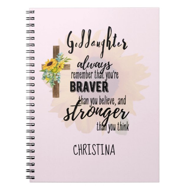 Cuaderno Cita motivacional de GODDAUGHTER para adolescentes (Frente)
