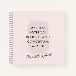 Cuaderno Cita motivacional de pincel rosado de Rubor