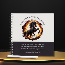 Cuaderno Cita motivacional del año 2026 del Caballo de Fueg