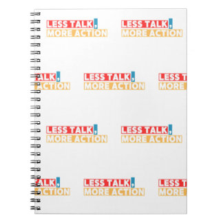Cuaderno Cita Motivacional en Negrita – Menos Hablar, Más A