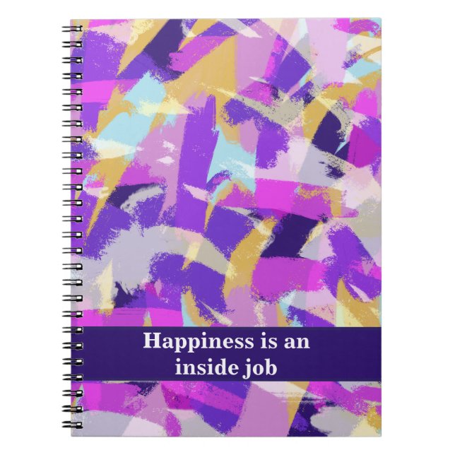 Cuaderno Cita Motivacional Moderna Rosa Morado Amarillo Azu (Frente)