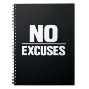 Cuaderno Cita Motivacional Negrita Sin Excusas Fuerte Menta