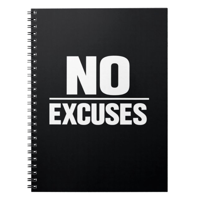 Cuaderno Cita Motivacional Negrita Sin Excusas Fuerte Menta (Frente)