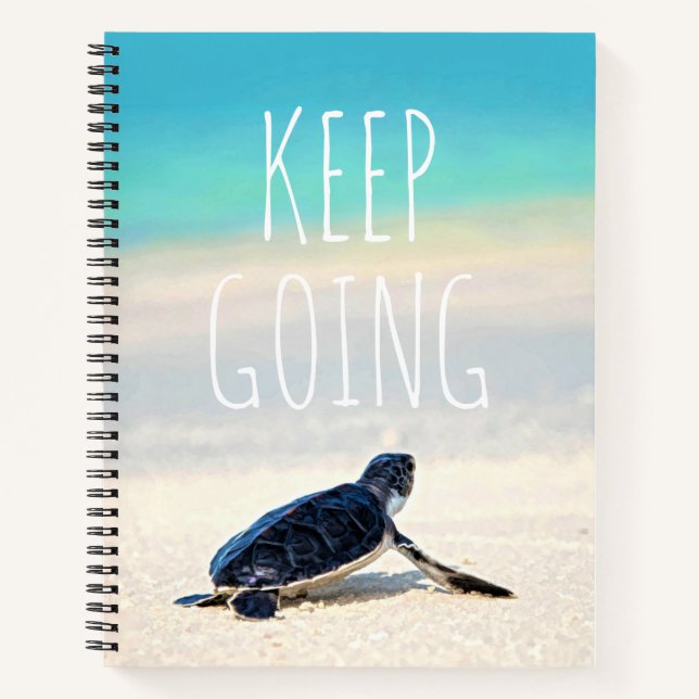 Cuaderno Cita motivacional sigue yendo tortuga de playa (Anverso)