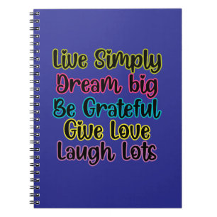 Cuaderno Cita Motivacional Vive Simple Soñar Dar Amor