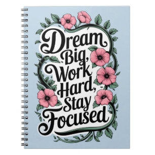 Cuaderno Cita motivacional y decoración floral