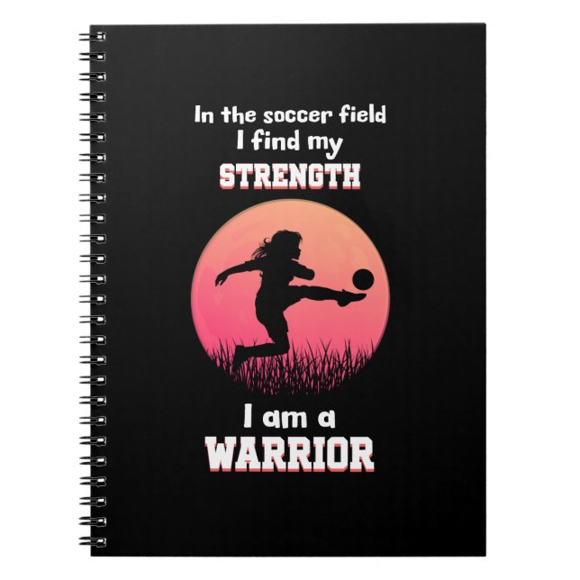 Cuaderno Cita motivadora sobre el fútbol de chica (Frente)