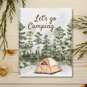 Cuaderno Cita Personalizada Acuarela de Camping en la Natur