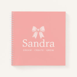 Cuaderno Cita positiva del nombre del lazo rosa bonito