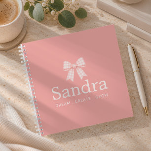 Cuaderno Cita positiva del nombre del lazo rosa bonito