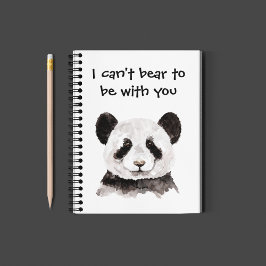 Cuaderno Cita Romántica Moderna Con Panda Blanco Y Negro