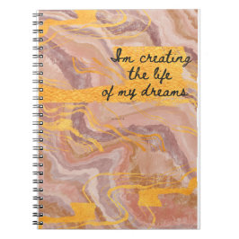 Cuaderno cita rosa y dorada