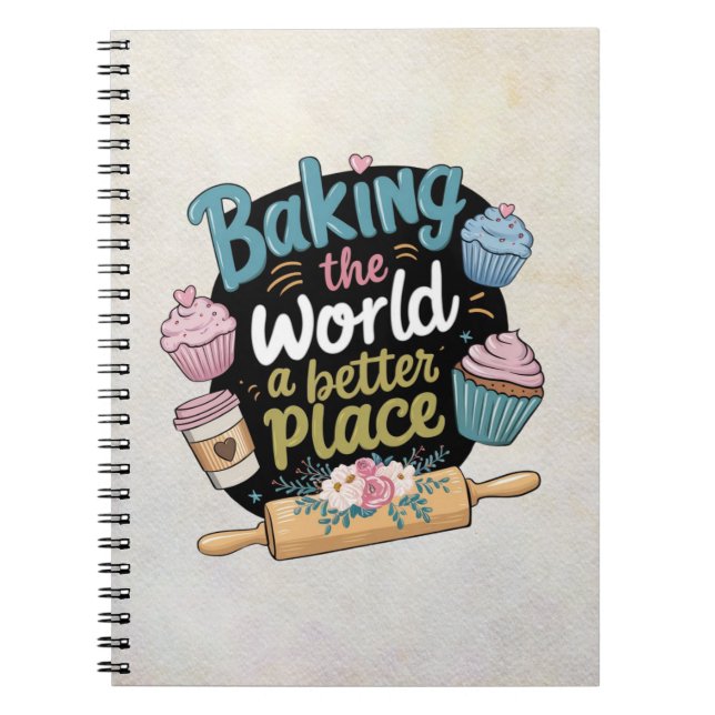 Cuaderno Citas de cocina haciendo patrón de café de pastel (Frente)
