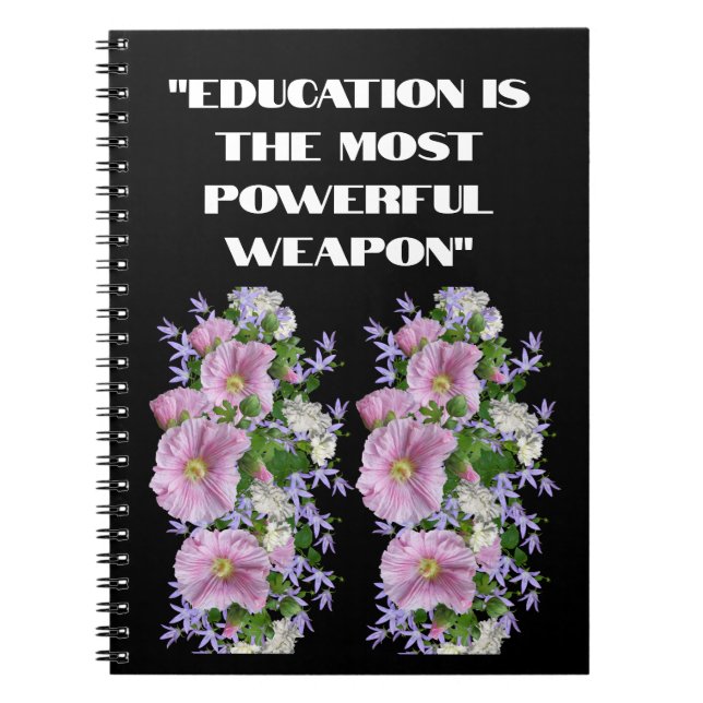 Cuaderno Citas de educación Flor personalizada Foto texto S (Frente)