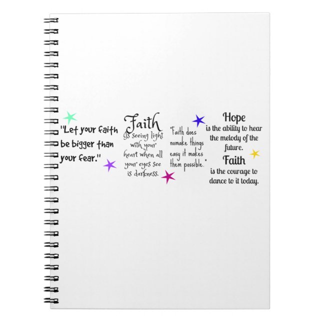 Cuaderno Citas inspiradoras sobre fe y esperanza (Frente)