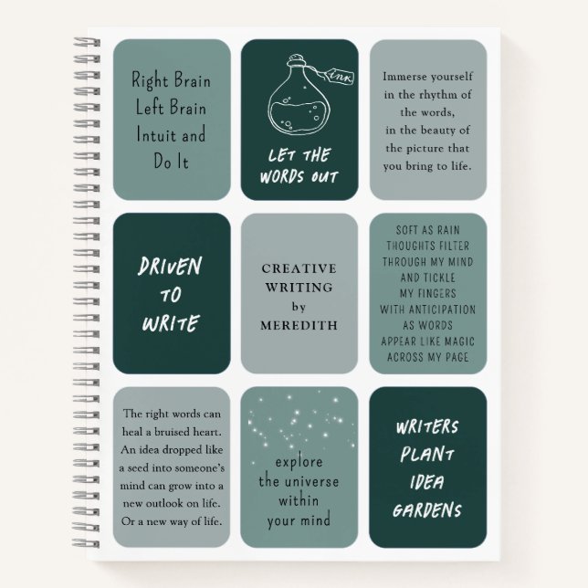 Cuaderno Citas motivacionales para escritores personalizado (Anverso)