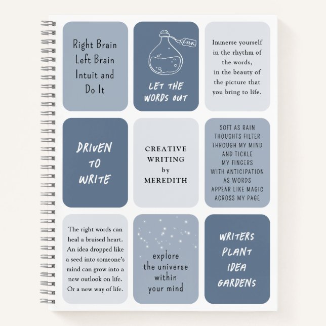 Cuaderno Citas motivacionales para escritores personalizado (Anverso)