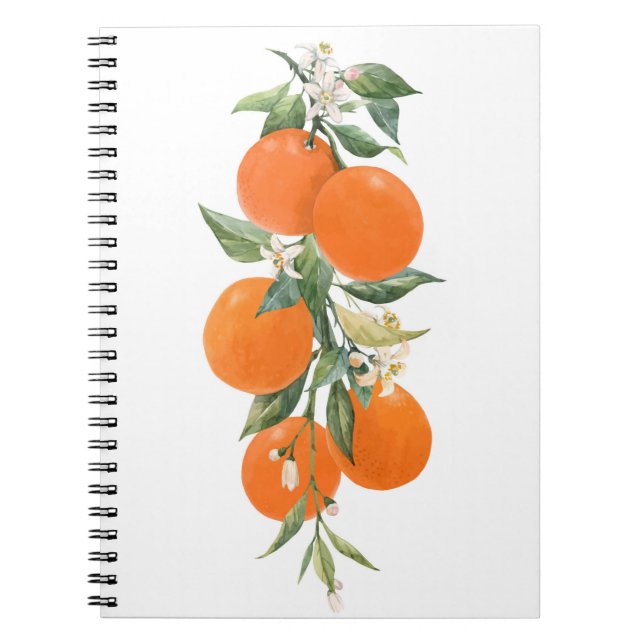 Cuaderno Cítricos acuarelas frutos naranja limón (Frente)