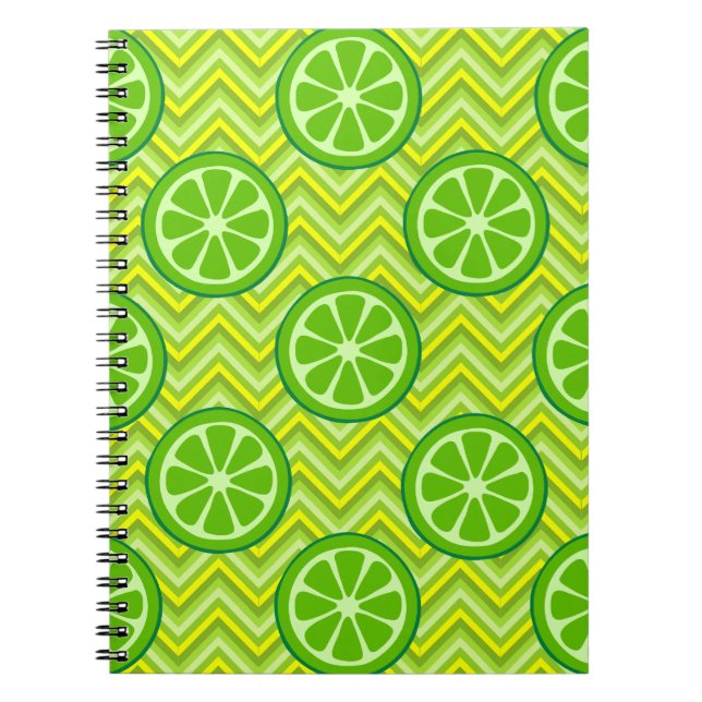 Cuaderno Citrus de verano brillante en el Chevron verde ama (Frente)