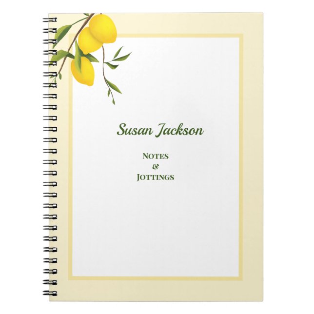 Cuaderno Citrus limón personalizado botánico (Frente)