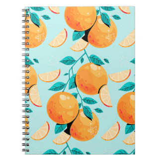 Cuaderno Citrus Naranja de acuarela de bonito