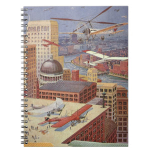 Cuaderno Ciudad de ciencia ficción vintage, steampunk victo