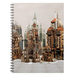 Cuaderno Ciudad de fantasía futurista Arte de horizonte de