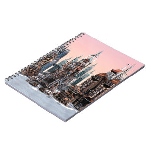 Cuaderno Ciudad de fantasía futurista Arte de horizonte urb