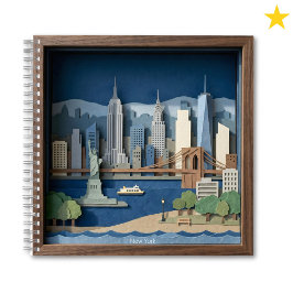 Cuaderno Ciudad de Nueva York América Arte en Papel en Capa