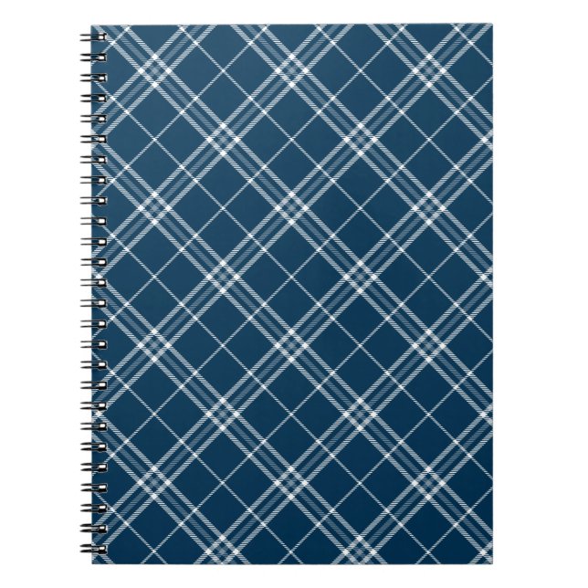 Cuaderno Clan Azul Moderno Clark Tartan Plaid (Frente)