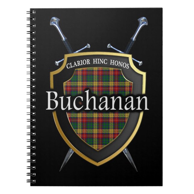 Cuaderno Clan Buchanan Tartan Shield & Swords (Frente)