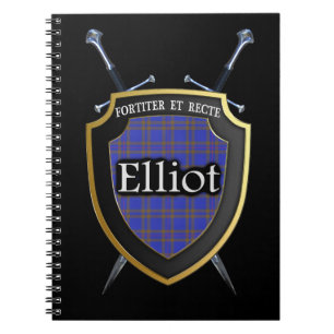 Cuaderno Clan Elliot Tartan Shield & Swords