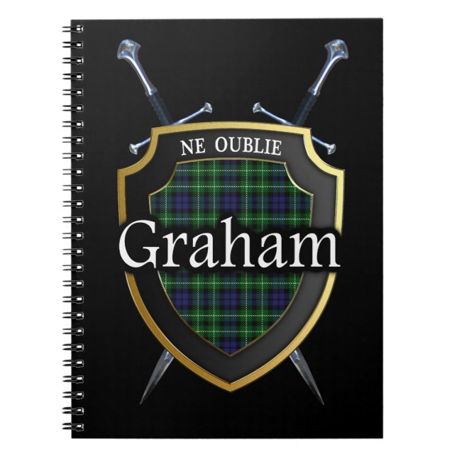 Cuaderno Clan Graham Tartan Shield & Swords (Frente)