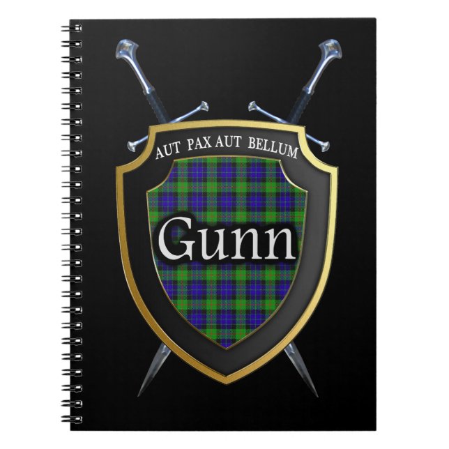 Cuaderno Clan Gunn Tartan Shield & Swords (Frente)