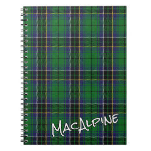 Cuaderno Clan Honor Escocés MacAlpine MacAlpin Tartán