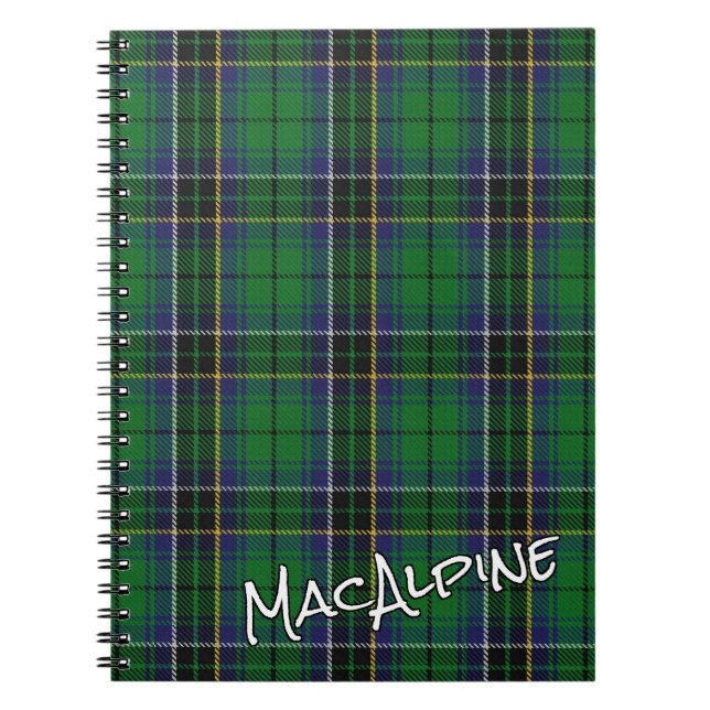 Cuaderno Clan Honor Escocés MacAlpine MacAlpin Tartán (Frente)