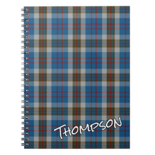 Cuaderno Clan Honor Escocés Thompson Blue Grey Tartán