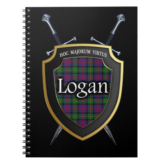 Cuaderno Clan Logan Tartan Shield & Swords (Frente)