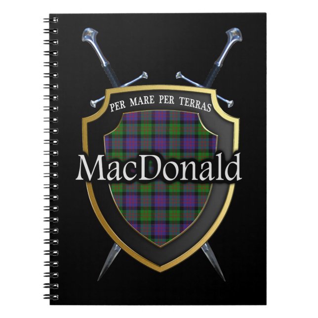 Cuaderno Clan MacDonald Tartan Shield & Swords (Frente)