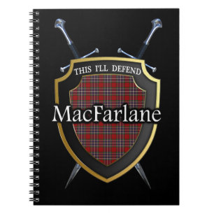 Cuaderno Clan MacFarlane Tartan Shield & Swords