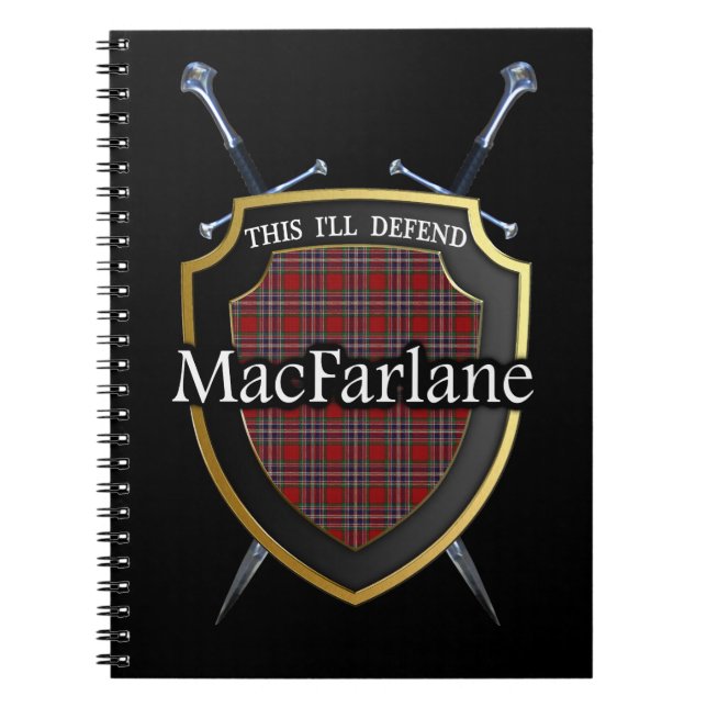 Cuaderno Clan MacFarlane Tartan Shield & Swords (Frente)