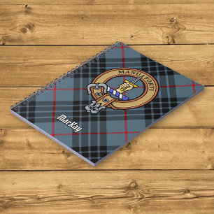 Cuaderno Clan MacKay Escudo sobre Blue Tartán